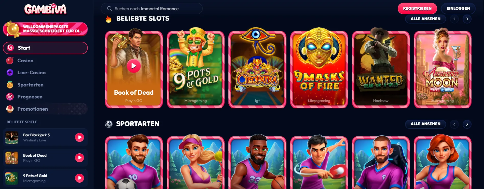 Gambiva Casino Spiele